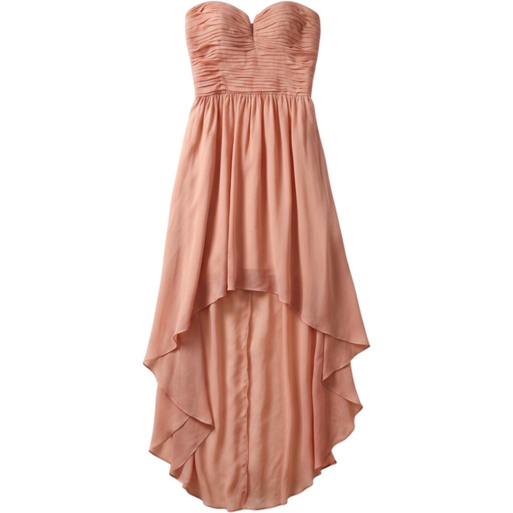 Arden B Dusty Rose High-Low Chiffon Gown Ruched Sweetheart Formal Dress Small